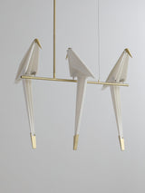 Origami Bird LED Pendant Light Modern Crane Chandelier for Dining Room and Living Space