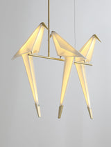 Origami Bird LED Pendant Light Modern Crane Chandelier for Dining Room and Living Space