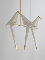 Origami Bird LED Pendant Light Modern Crane Chandelier for Dining Room and Living Space