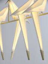 Origami Bird LED Pendant Light Modern Crane Chandelier for Dining Room and Living Space