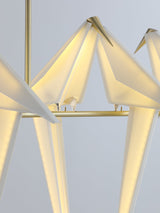 Origami Bird LED Pendant Light Modern Crane Chandelier for Dining Room and Living Space