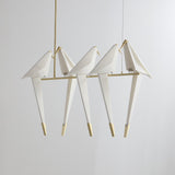 Origami Bird LED Pendant Light Modern Crane Chandelier for Dining Room and Living Space