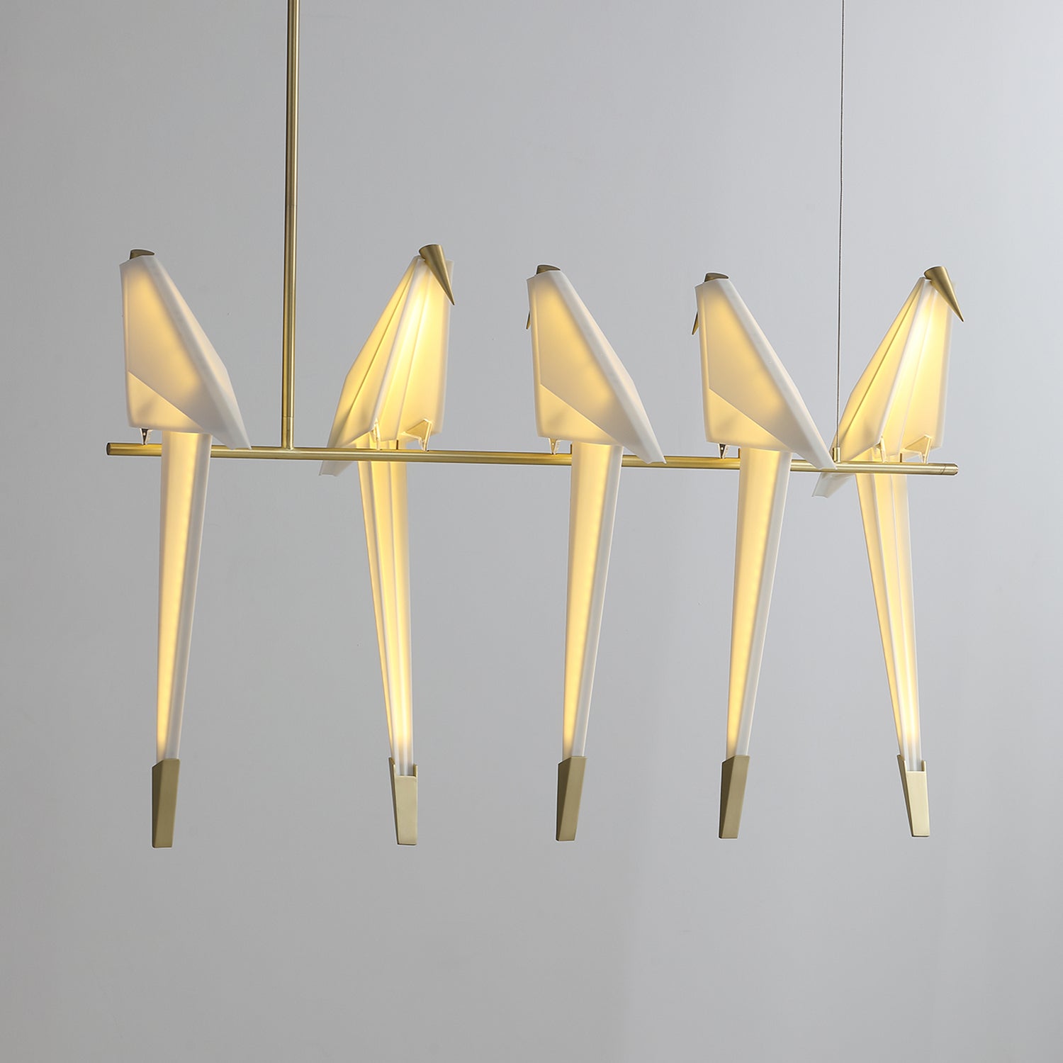 Origami Bird LED Pendant Light Modern Crane Chandelier for Dining Room and Living Space