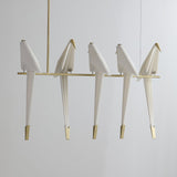Origami Bird LED Pendant Light Modern Crane Chandelier for Dining Room and Living Space