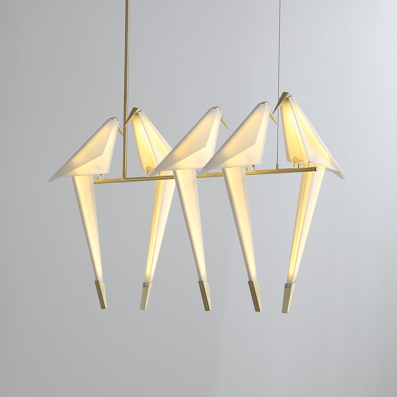 Origami Bird LED Pendant Light Modern Crane Chandelier for Dining Room and Living Space