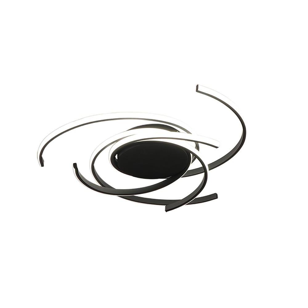 Modern Black Abstract Curve LED Ceiling Light Dimmable Nordic Flush Mount Lighting