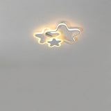 Modern Triple Star LED Flush Mount Ceiling Light for Childrens Bedroom and Nursery Decor