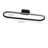Modern Rounded Rectangle LED Flush Mount Ceiling Light Dimmable Black Fixture 28 Inch