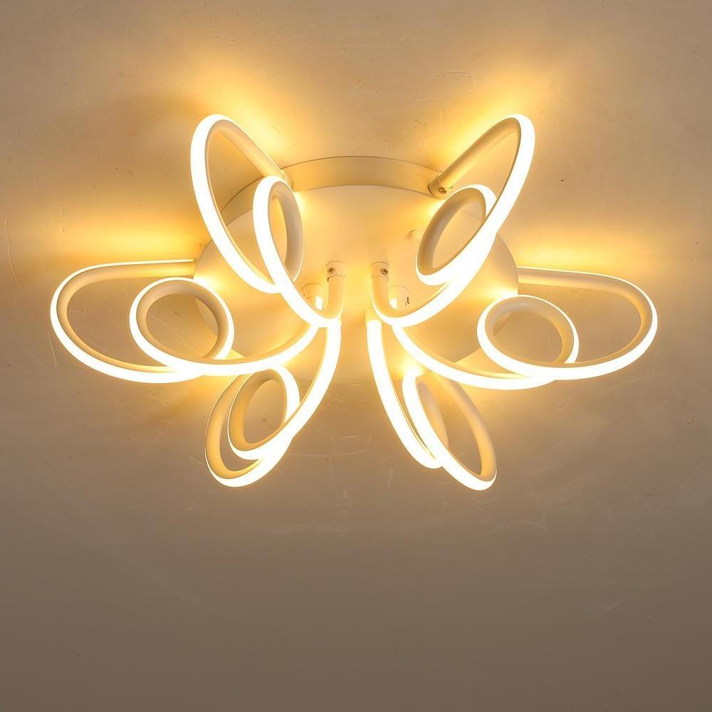 Modern Flower Shaped LED Flush Mount Ceiling Light with Silica Gel Shade for Bedroom and Contemporary Spaces