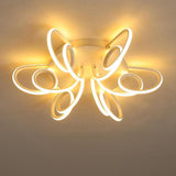 Modern Flower Shaped LED Flush Mount Ceiling Light with Silica Gel Shade for Bedroom and Contemporary Spaces