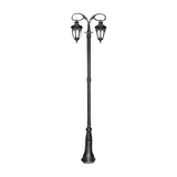 Outdoor Garden Street Light 118 Inch Dual Head LED Post Lamp Waterproof Black Aluminum
