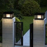 Outdoor Solar Fence Post Lights Waterproof IP65 LED Modern Black Garden Deck Lighting
