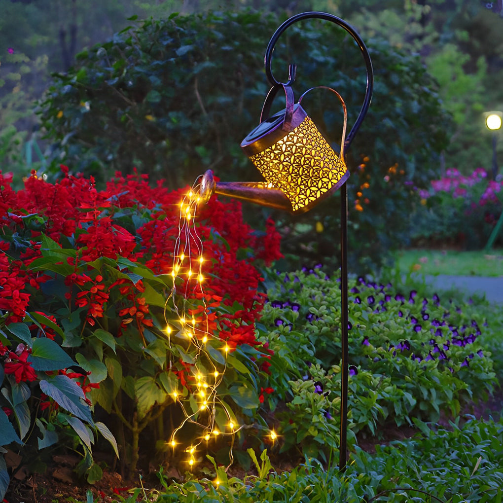 Outdoor Solar Kettle Shower Garden Lights Waterproof LED Watering Can Landscape Path Lighting
