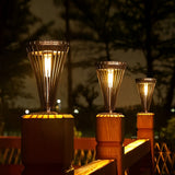 Outdoor Solar Powered Pathway Lights Black LED Waterproof Garden Landscape Lighting for Walkways