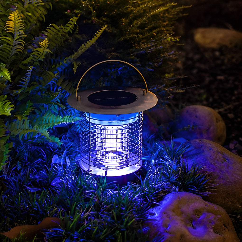 Outdoor Stainless Steel Solar Powered Bug Zapper and Waterproof Mosquito Killer LED Garden Light