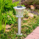 Outdoor Stainless Steel Solar Powered Bug Zapper and Waterproof Mosquito Killer LED Garden Light