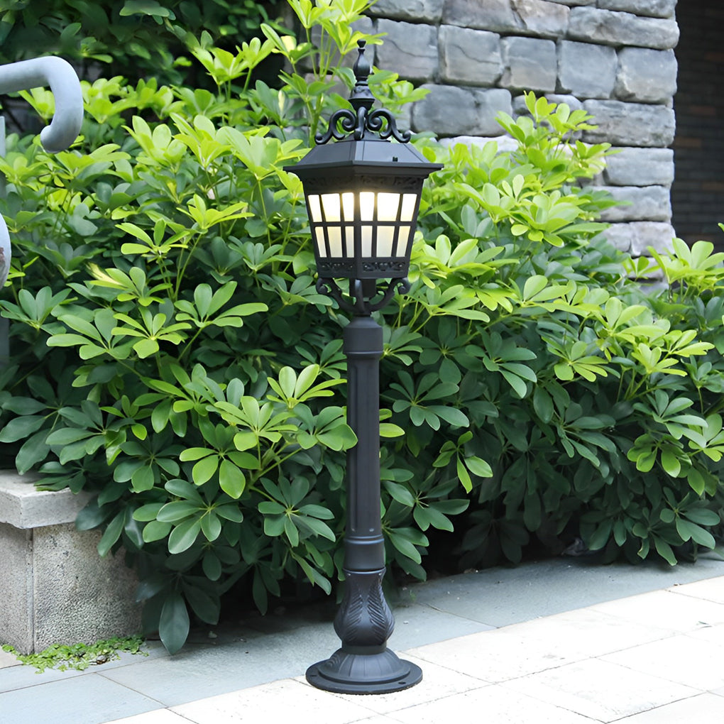 Outdoor Waterproof Aluminum Glass Lawn Lamp European Style Pathway Garden Post Light