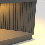 Outdoor Waterproof Black Square Solar Fence Post Light Stainless Steel Pillar Lamp for Garden Decor