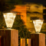 Outdoor Waterproof Square Solar Pathway Lights Dimmable LED Garden Landscape Stake and Post Lighting