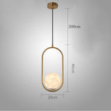 Oval Hanging Lantern LED Pendant Light with Adjustable Height and Acrylic Shade for Bedroom