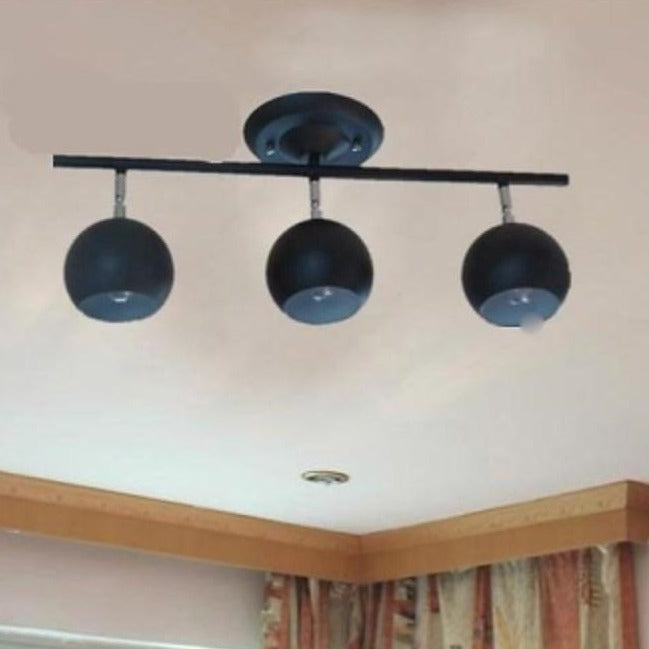 Modern 3 Light Bowled Metal Semi Flush Mount Ceiling Fixture for Bright Bedroom and Hallway Lighting