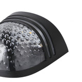 Pack of 4 Modern Outdoor Solar Powered Black LED Fence Wall Lights