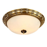 Vintage Bronze Flush Mount Ceiling Light Fixture with Frosted Glass Shade for Hallways and Bedrooms