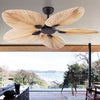 Tropical Palm Leaf 52 Inch Flush Mount Ceiling Fan with Silent Inverter Motor and Remote Control