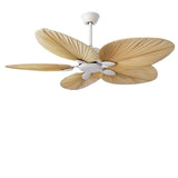 Tropical Palm Leaf 52 Inch Flush Mount Ceiling Fan with Silent Inverter Motor and Remote Control