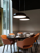 Pangen Modern Glossy Aluminum Dome Pendant Light 60cm Polycarbonate Diffuser Ceiling Fixture