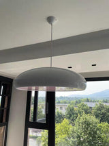 Pangen Modern Glossy Aluminum Dome Pendant Light 60cm Polycarbonate Diffuser Ceiling Fixture