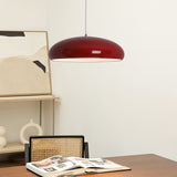 Pangen Modern Glossy Aluminum Dome Pendant Light 60cm Polycarbonate Diffuser Ceiling Fixture