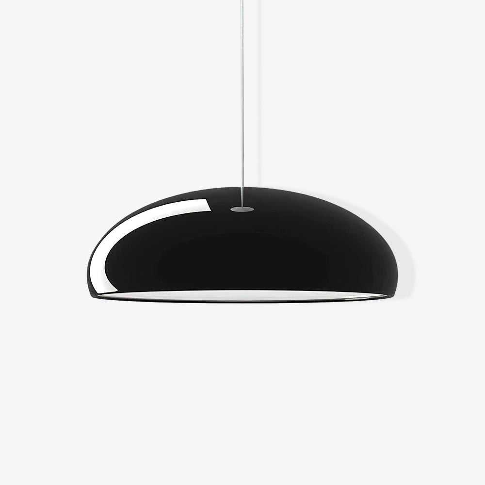 Pangen Modern Glossy Aluminum Dome Pendant Light 60cm Polycarbonate Diffuser Ceiling Fixture