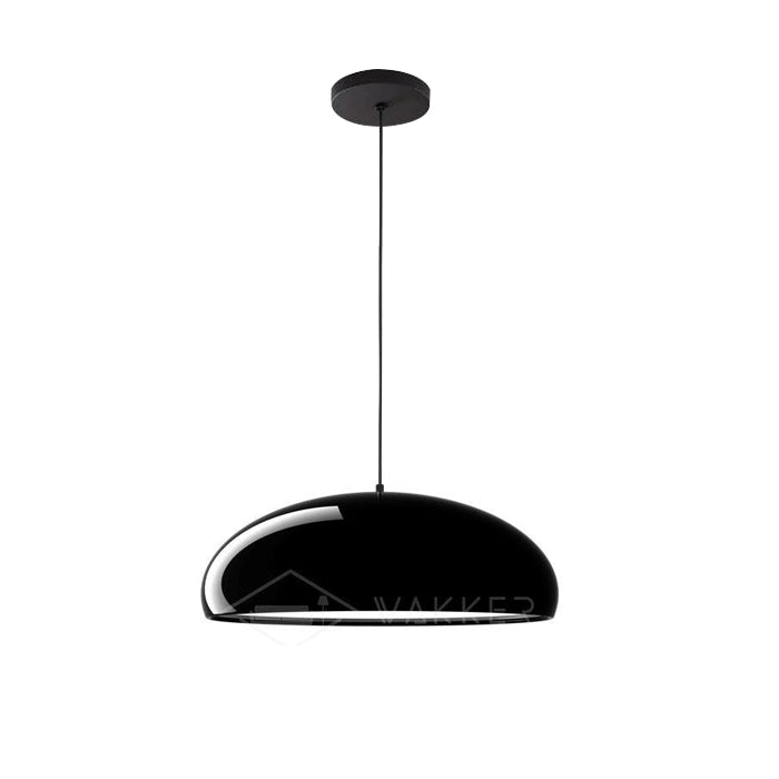 Pangen Modern Glossy Aluminum Dome Pendant Light 60cm Polycarbonate Diffuser Ceiling Fixture