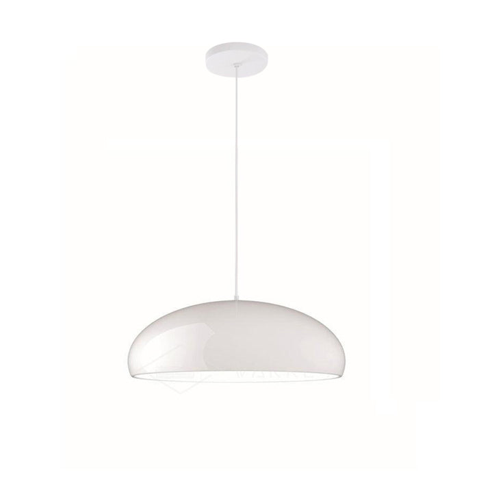 Pangen Modern Glossy Aluminum Dome Pendant Light 60cm Polycarbonate Diffuser Ceiling Fixture