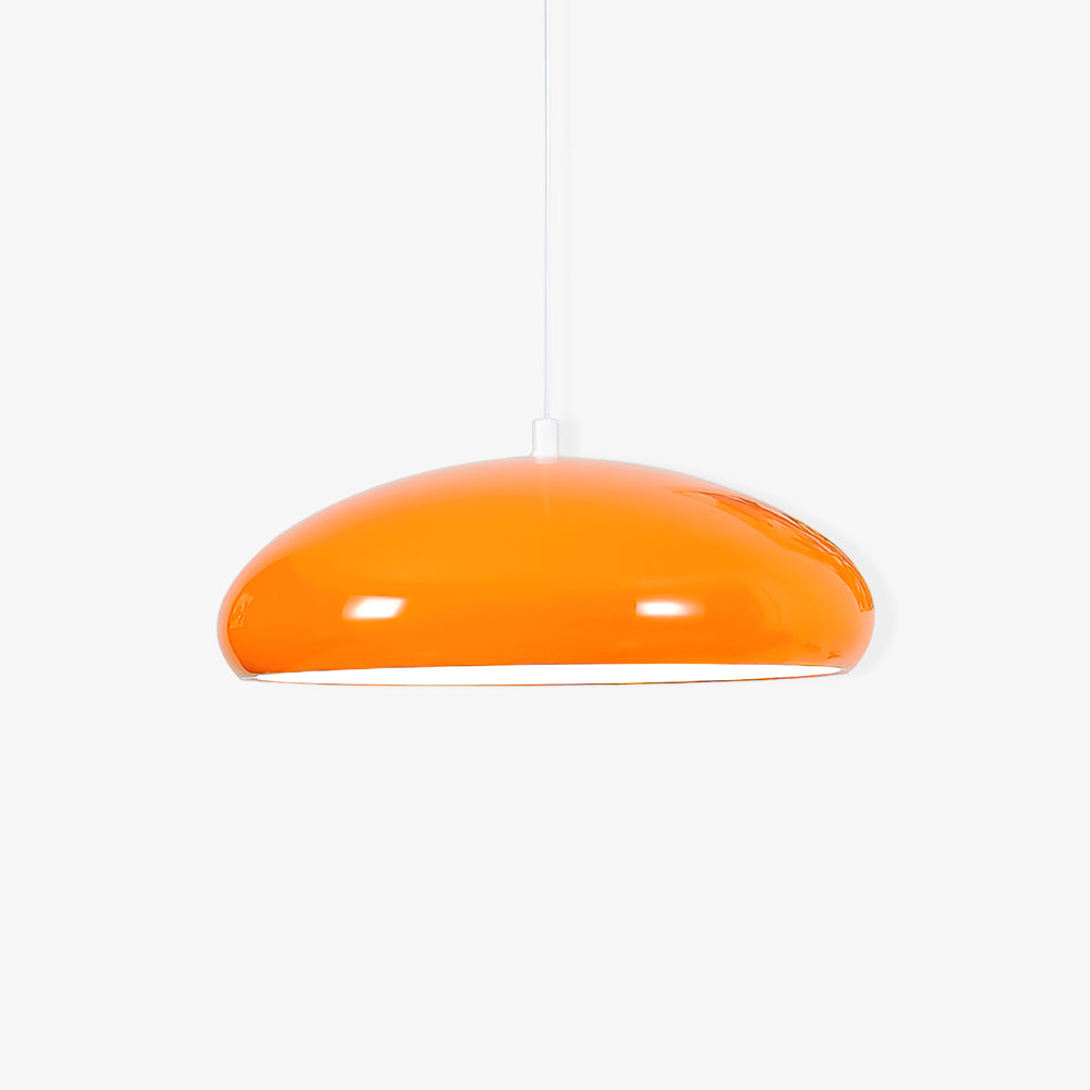 Pangen Modern Glossy Aluminum Dome Pendant Light 60cm Polycarbonate Diffuser Ceiling Fixture