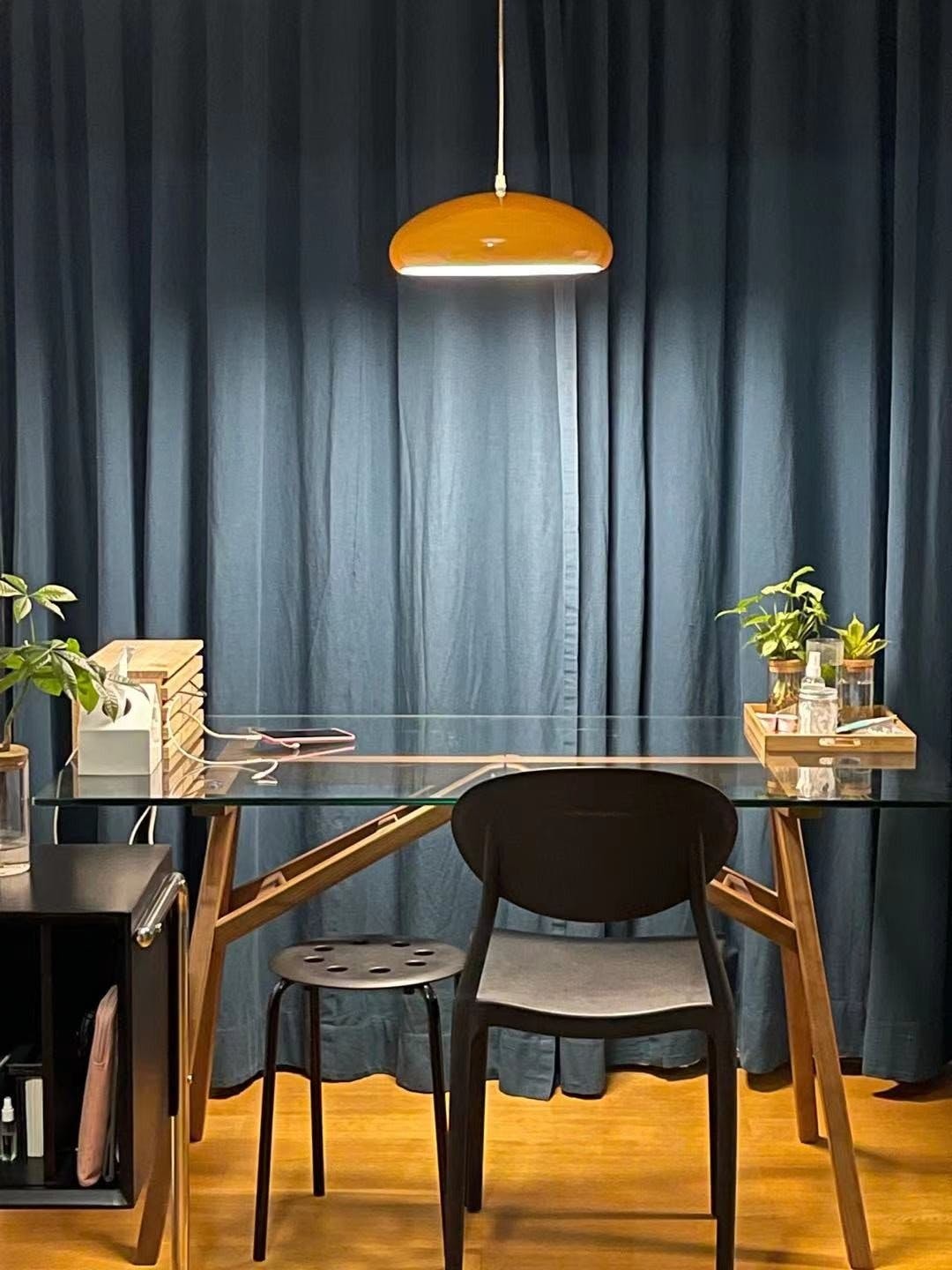 Pangen Modern Glossy Aluminum Dome Pendant Light 60cm Polycarbonate Diffuser Ceiling Fixture