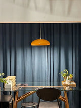 Pangen Modern Glossy Aluminum Dome Pendant Light 60cm Polycarbonate Diffuser Ceiling Fixture