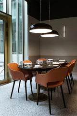Pangen Modern Glossy Aluminum Dome Pendant Light 60cm Polycarbonate Diffuser Ceiling Fixture