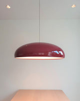 Pangen Modern Glossy Aluminum Dome Pendant Light 60cm Polycarbonate Diffuser Ceiling Fixture