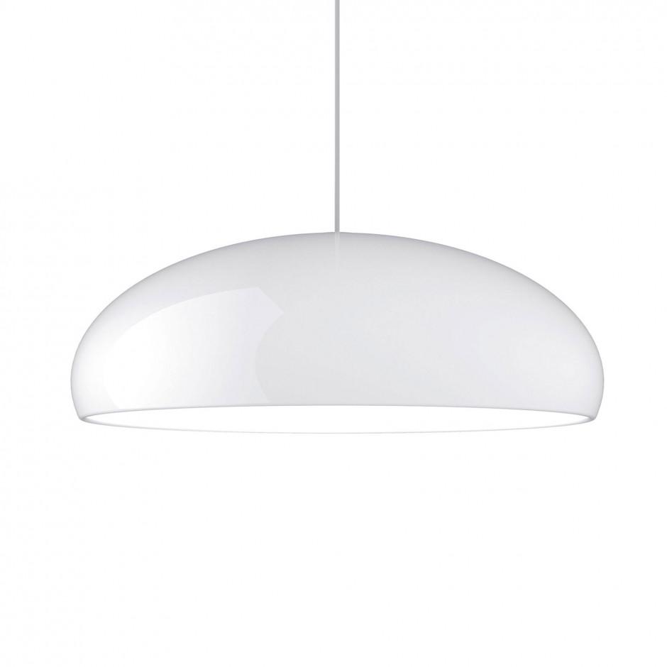 Pangen Modern Glossy Aluminum Dome Pendant Light 60cm Polycarbonate Diffuser Ceiling Fixture