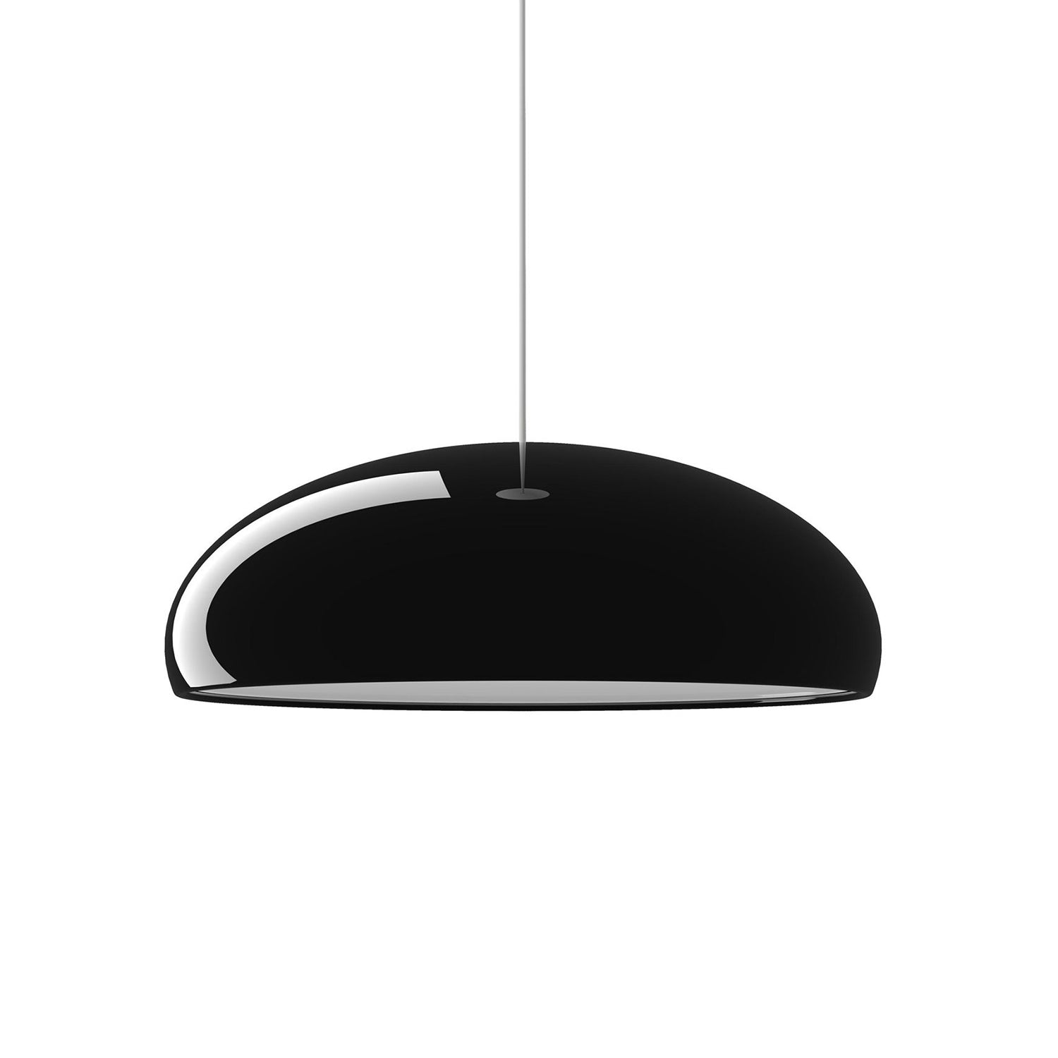 Pangen Modern Glossy Aluminum Dome Pendant Light 60cm Polycarbonate Diffuser Ceiling Fixture