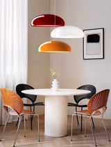 Pangen Modern Glossy Aluminum Dome Pendant Light 60cm Polycarbonate Diffuser Ceiling Fixture