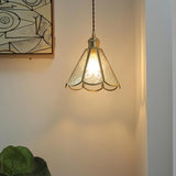 Patterned Frosted Glass Pendant Light with Solid Brass Body for Modern Interior Spaces