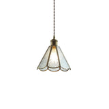 Patterned Frosted Glass Pendant Light with Solid Brass Body for Modern Interior Spaces
