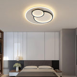 Modern Three Ring Geometric LED Ceiling Light Metal Flush Mount Fixture for Bedroom and Living Room