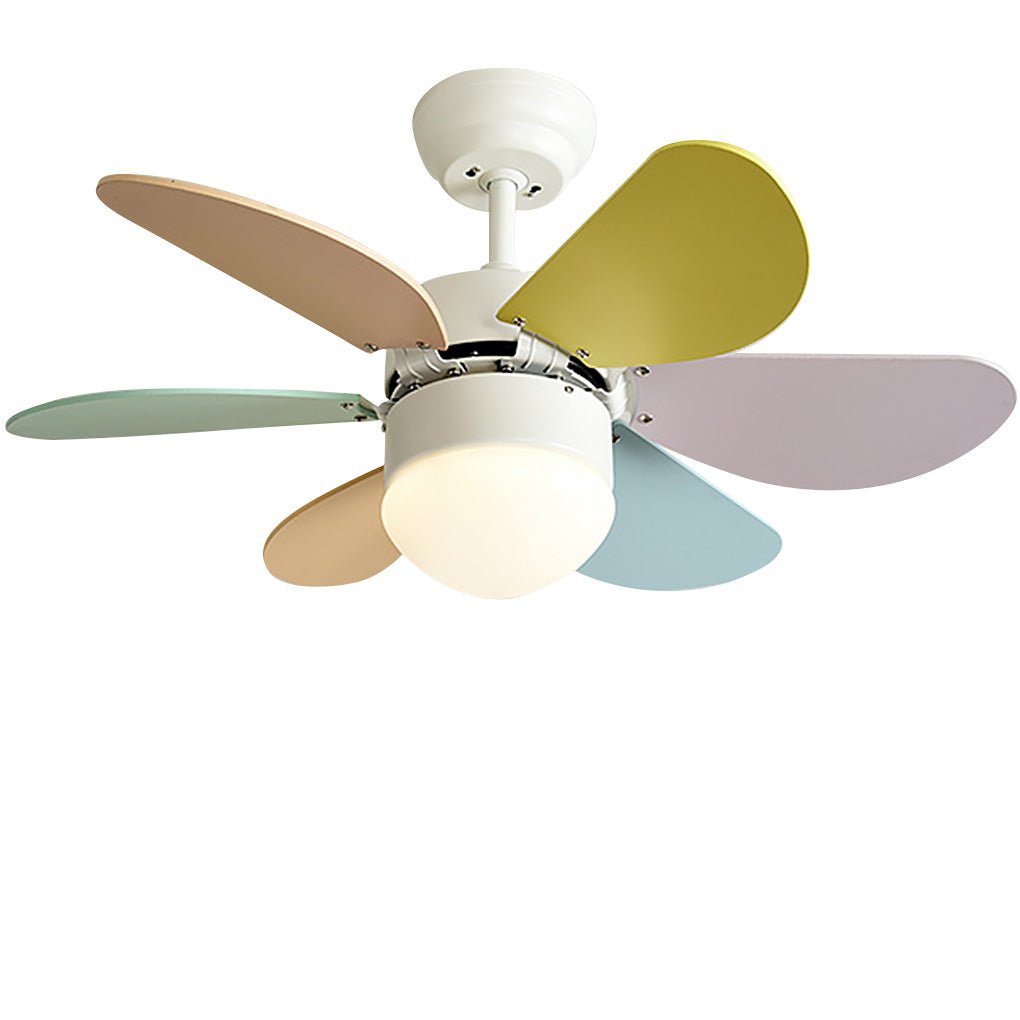Modern 30 Inch LED Ceiling Fan Light for Kids Room with Silent Motor and Three Speed Dual Control