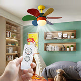 Modern 30 Inch LED Ceiling Fan Light for Kids Room with Silent Motor and Three Speed Dual Control