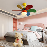 Modern 30 Inch LED Ceiling Fan Light for Kids Room with Silent Motor and Three Speed Dual Control