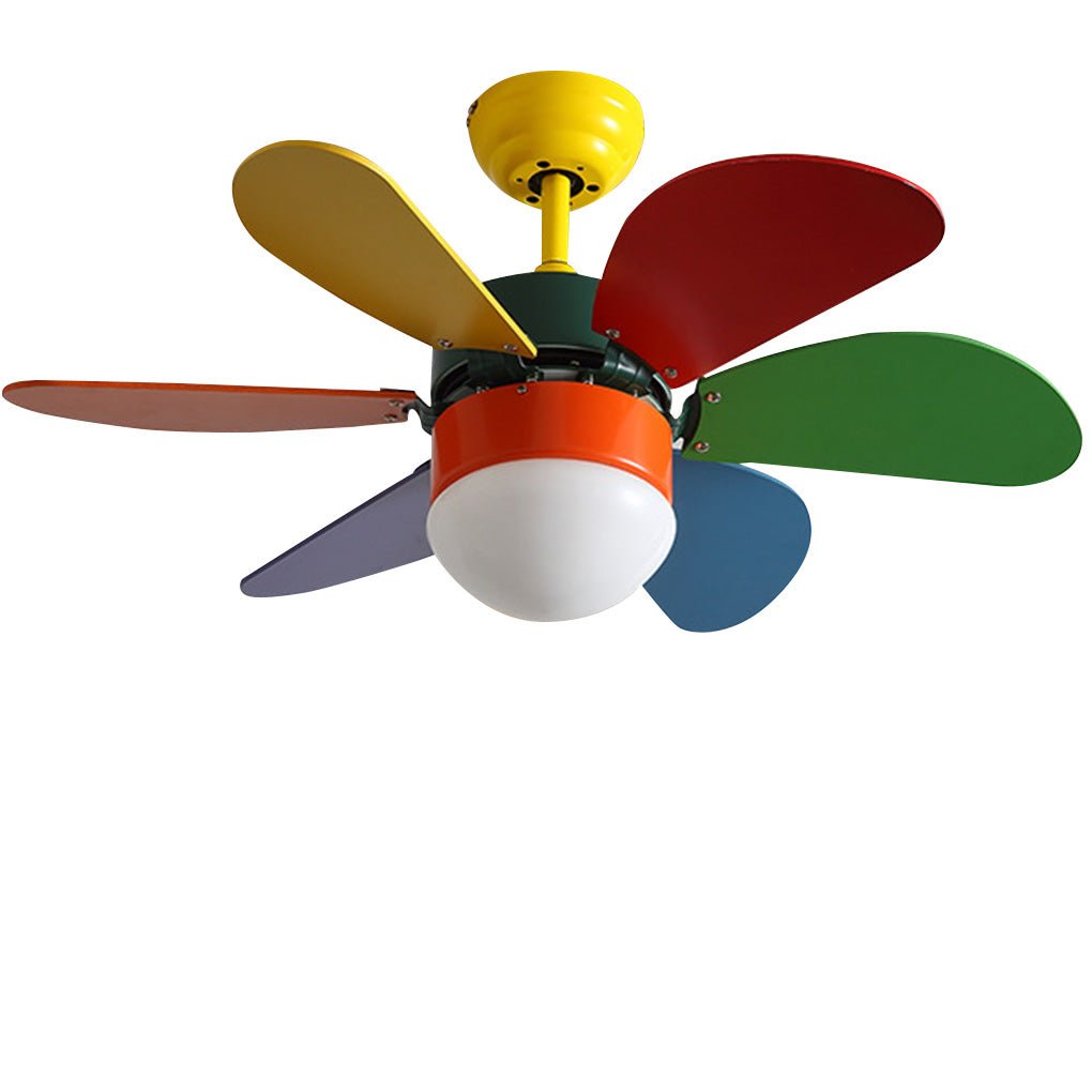Modern 30 Inch LED Ceiling Fan Light for Kids Room with Silent Motor and Three Speed Dual Control